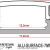 CALHA PERFIL DE ALUMINIO SURFACE 7MM.