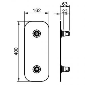 290 MM BASEPLATE FOR DUO TRUSSES - WITH CONNECTOR