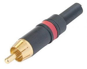 RCA CONNECTOR WITH GOLD CONTACTS - RED